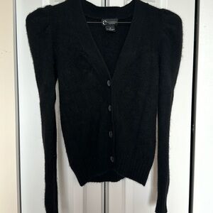 Bloomingdales cashmere puff sleeve cardigan